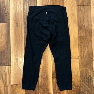 Lululemon black ribbed align crop leggings size 10 high rise